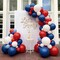 Red White and Blue Balloon Garland Arch Kit Double Stuffed Blue Balloons for Spring 4th of July Graduation Nautical Baseball Patriotic Birthday Party Decorations